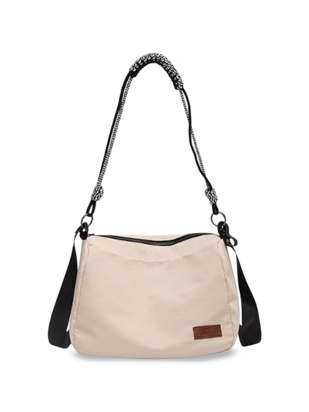 

StyleCast Half Moon Handheld Bag with Applique, White