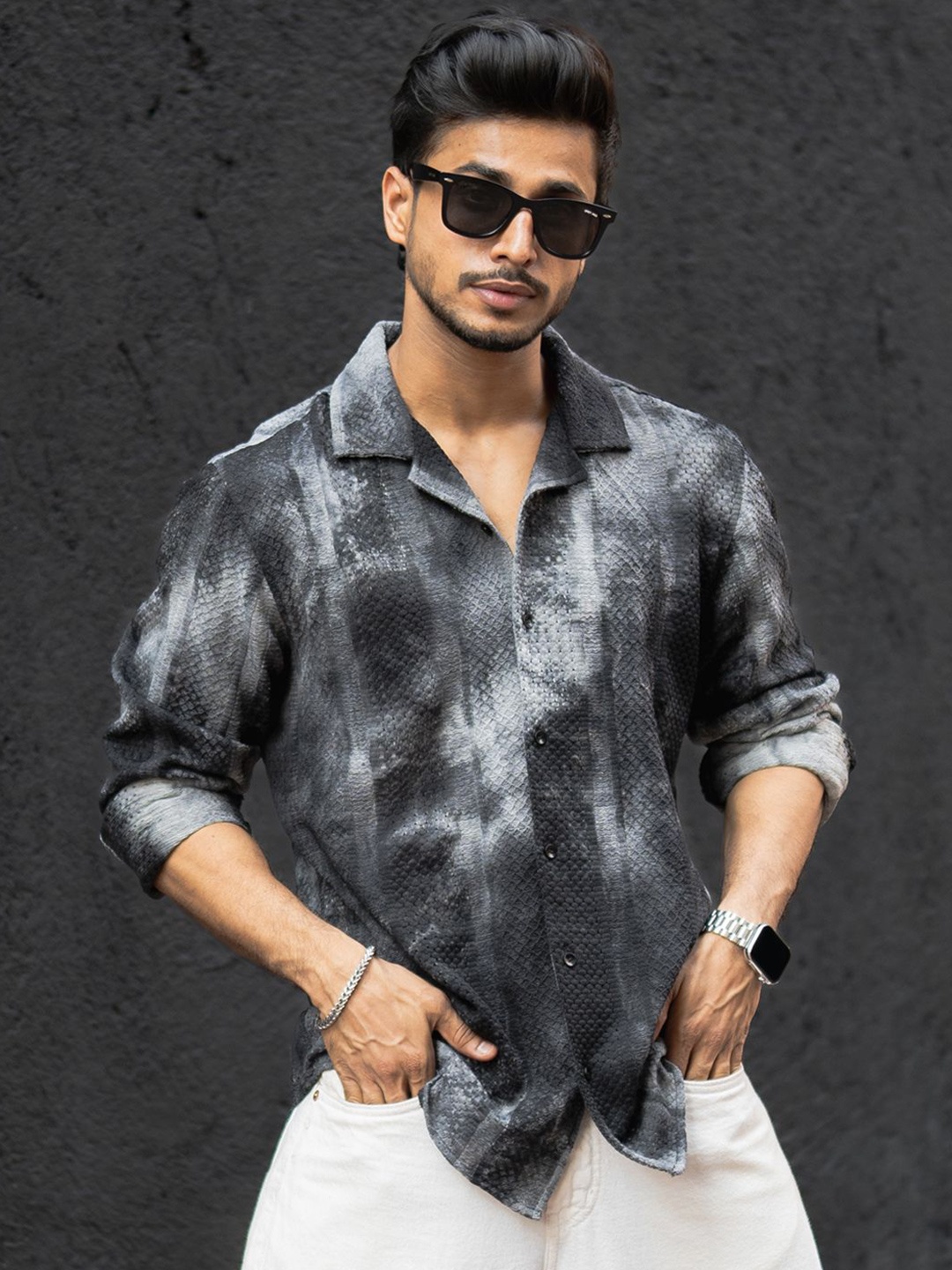 

Powerlook Men Opaque Casual Shirt, Black