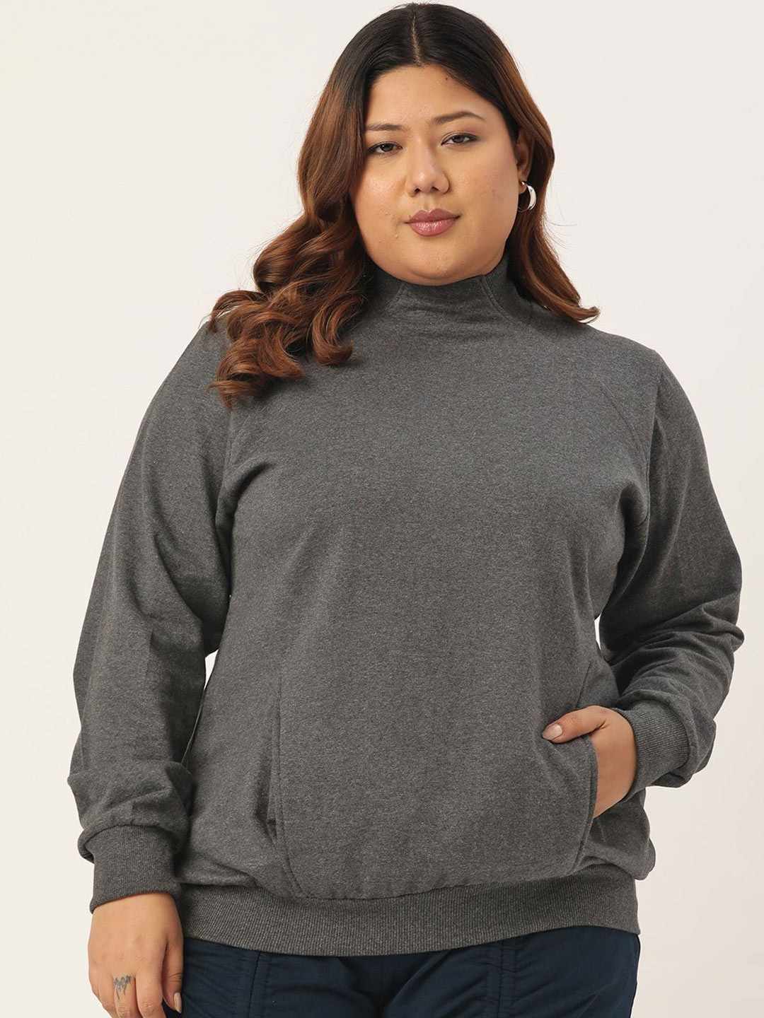 

theRebelinme Plus Size Women Sweatshirt, Charcoal