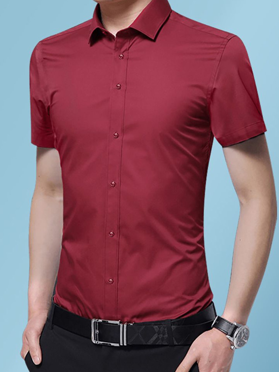 

StyleCast x Revolte Men Opaque Casual Shirt, Maroon