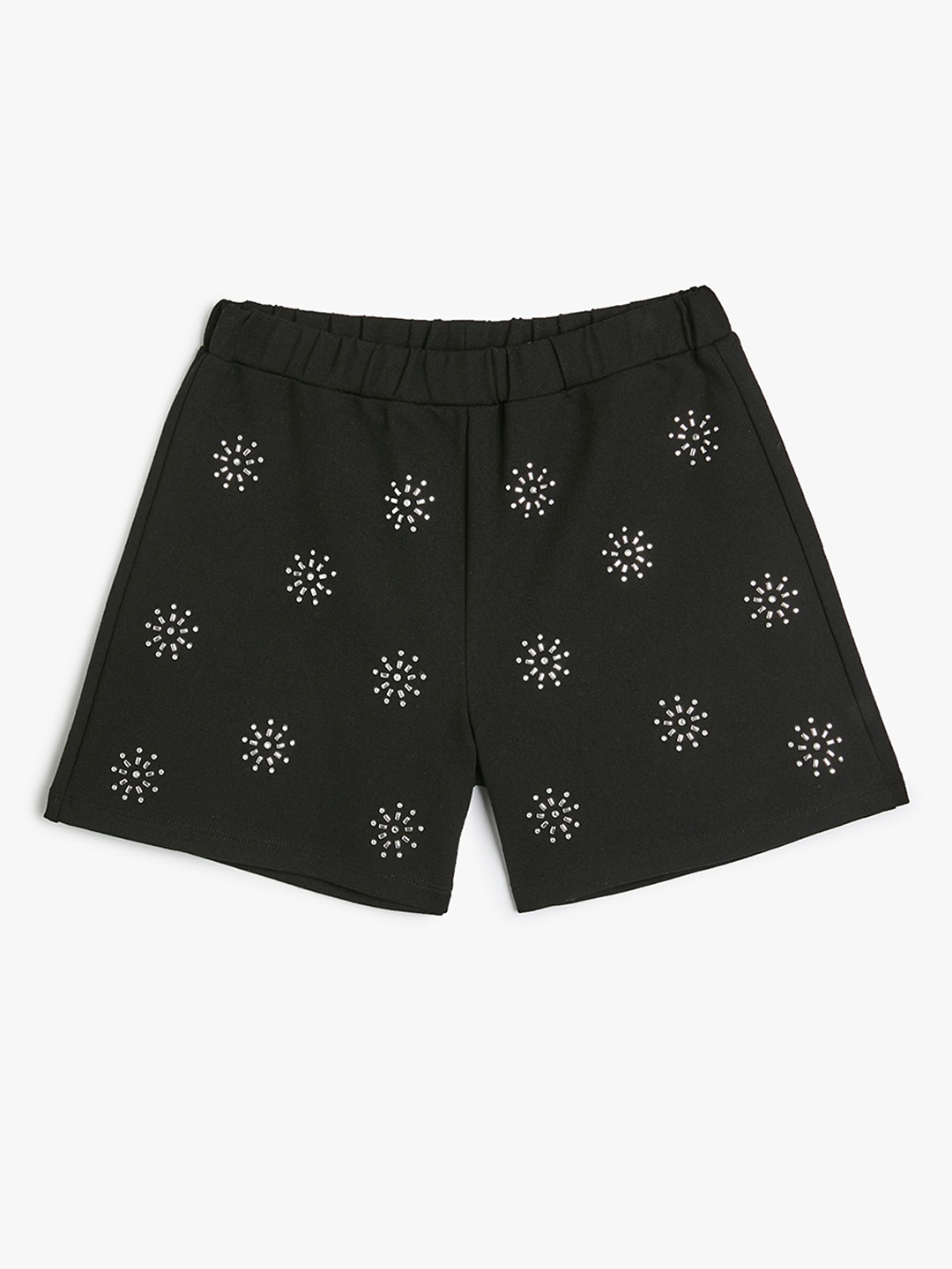 

Koton Girls Conversational Printed Regular Fit Slip-On Shorts, Black