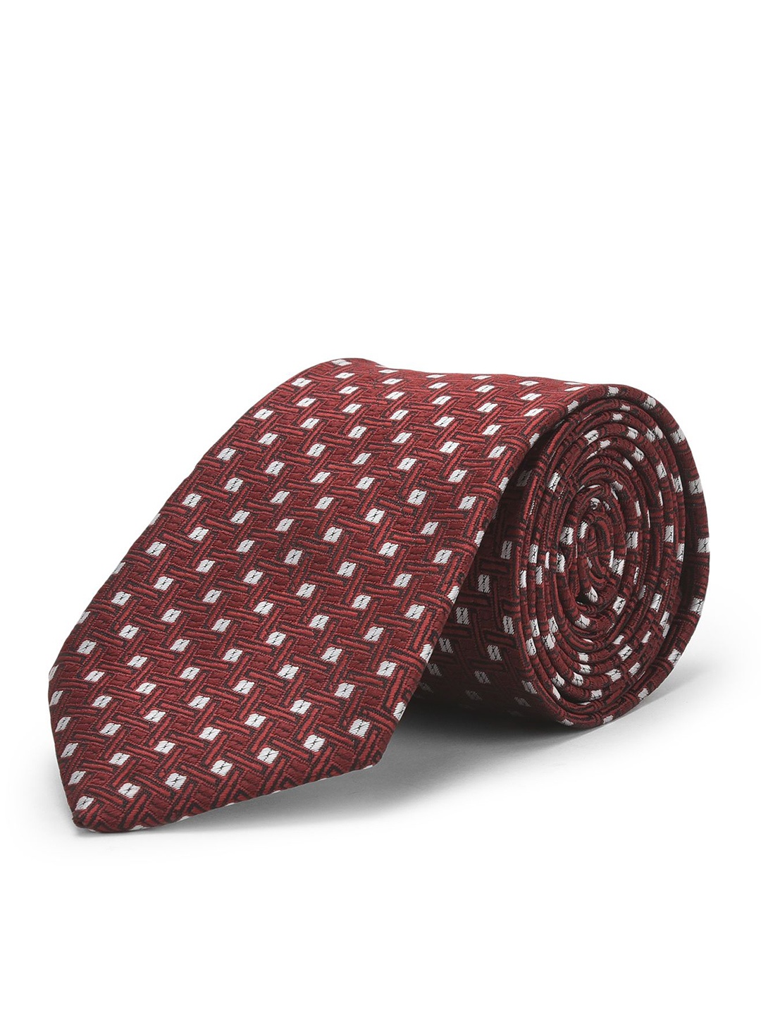 

Cazzano Men Woven Design Broad Tie, Maroon