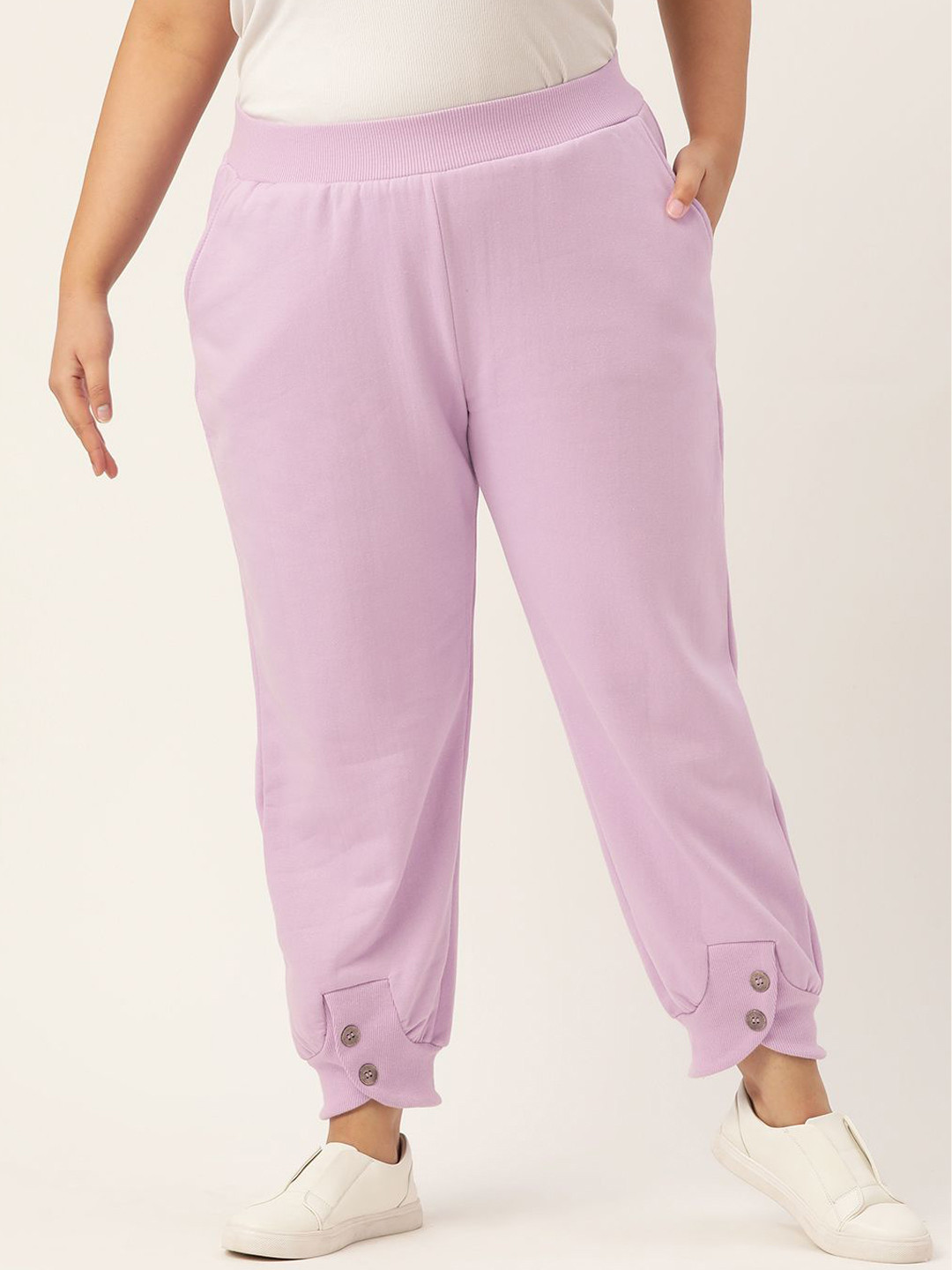 

theRebelinme Women High-Rise Plus Size Trousers, Lavender