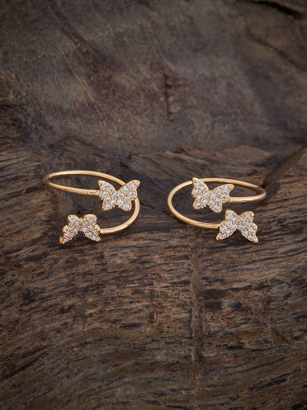 

Kushal's Fashion Jewellery Gold-Plated Cubic Zirconia Toe Rings