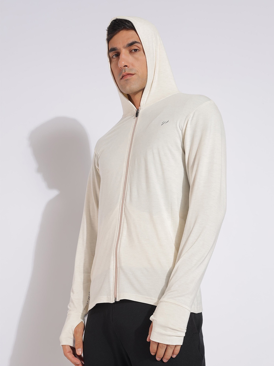 

BLUE TYGA Men without Lightweight Antimicrobial Open Front Jacket, Off white