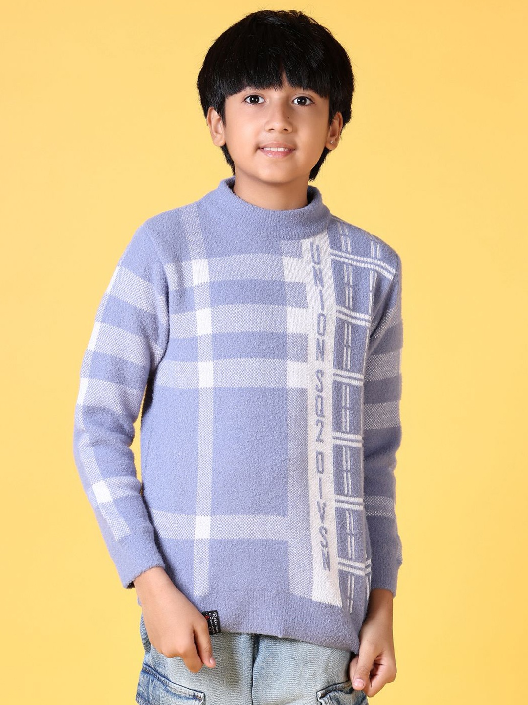 

V-Mart Boys Cotton Printed Round Neck Long Sleeves Pullover Sweater, Blue