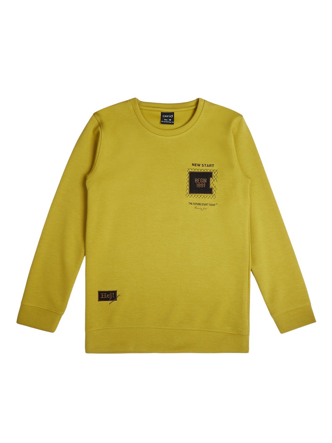 

CAVIO Boys Round Neck Pullover Sweatshirt, Yellow