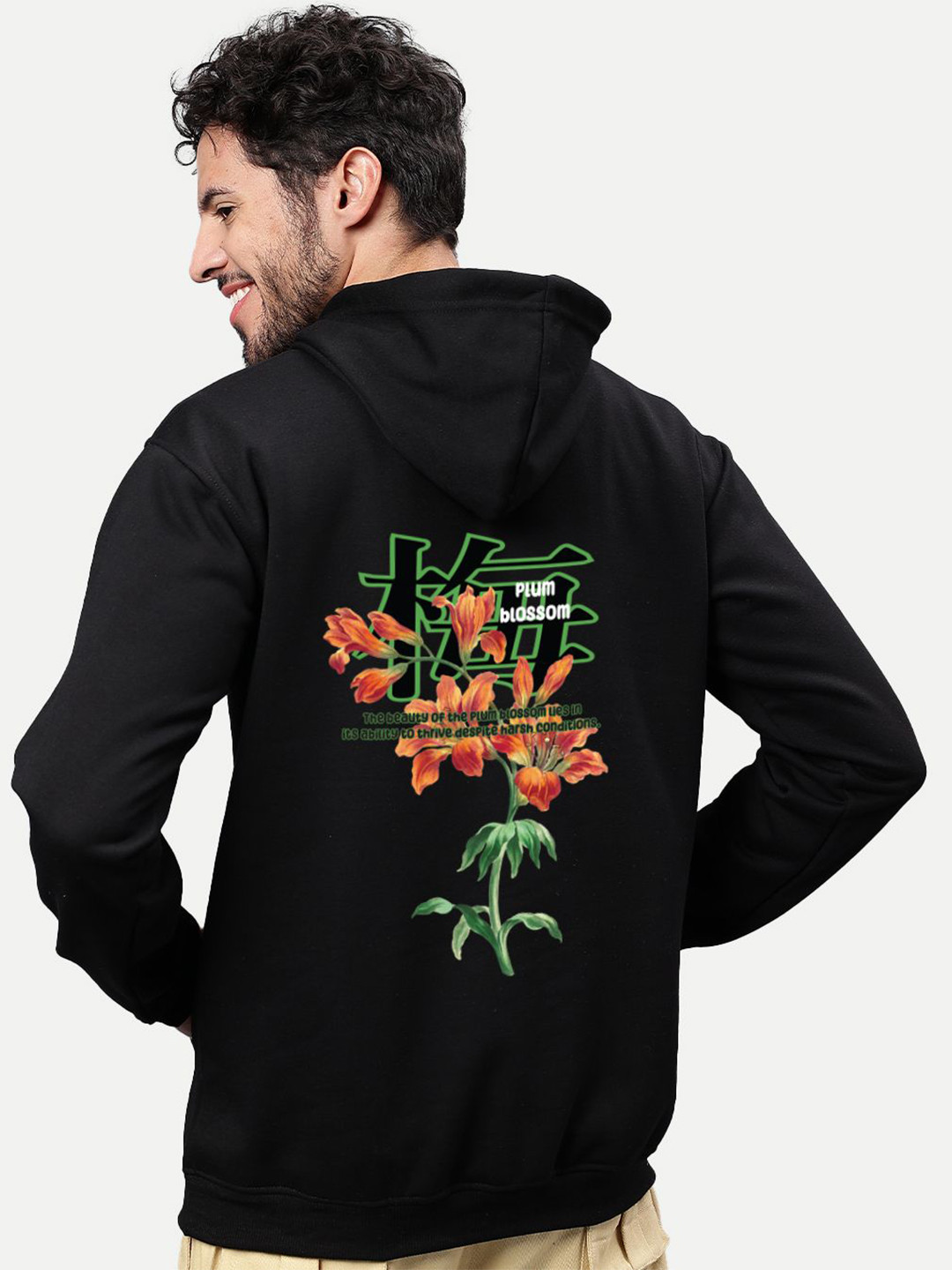 

Mad Over Print Men Printed Hooded Sweatshirt, Black
