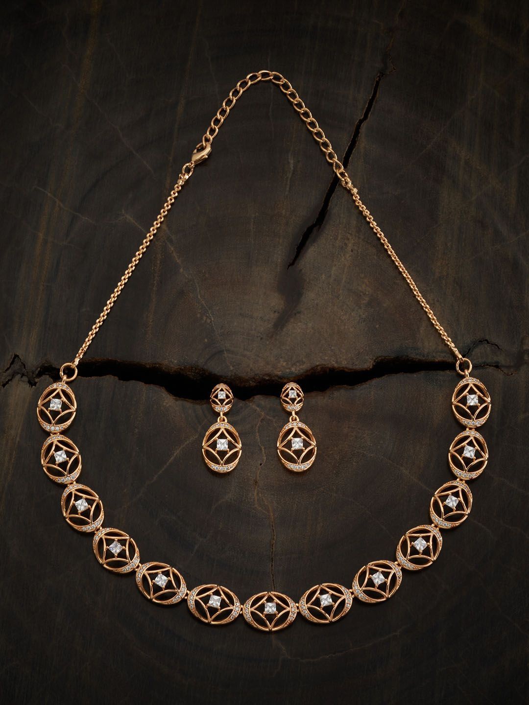 

Kushal's Fashion Jewellery Gold-Plated Zircon Stone-Studded Jewellery Set