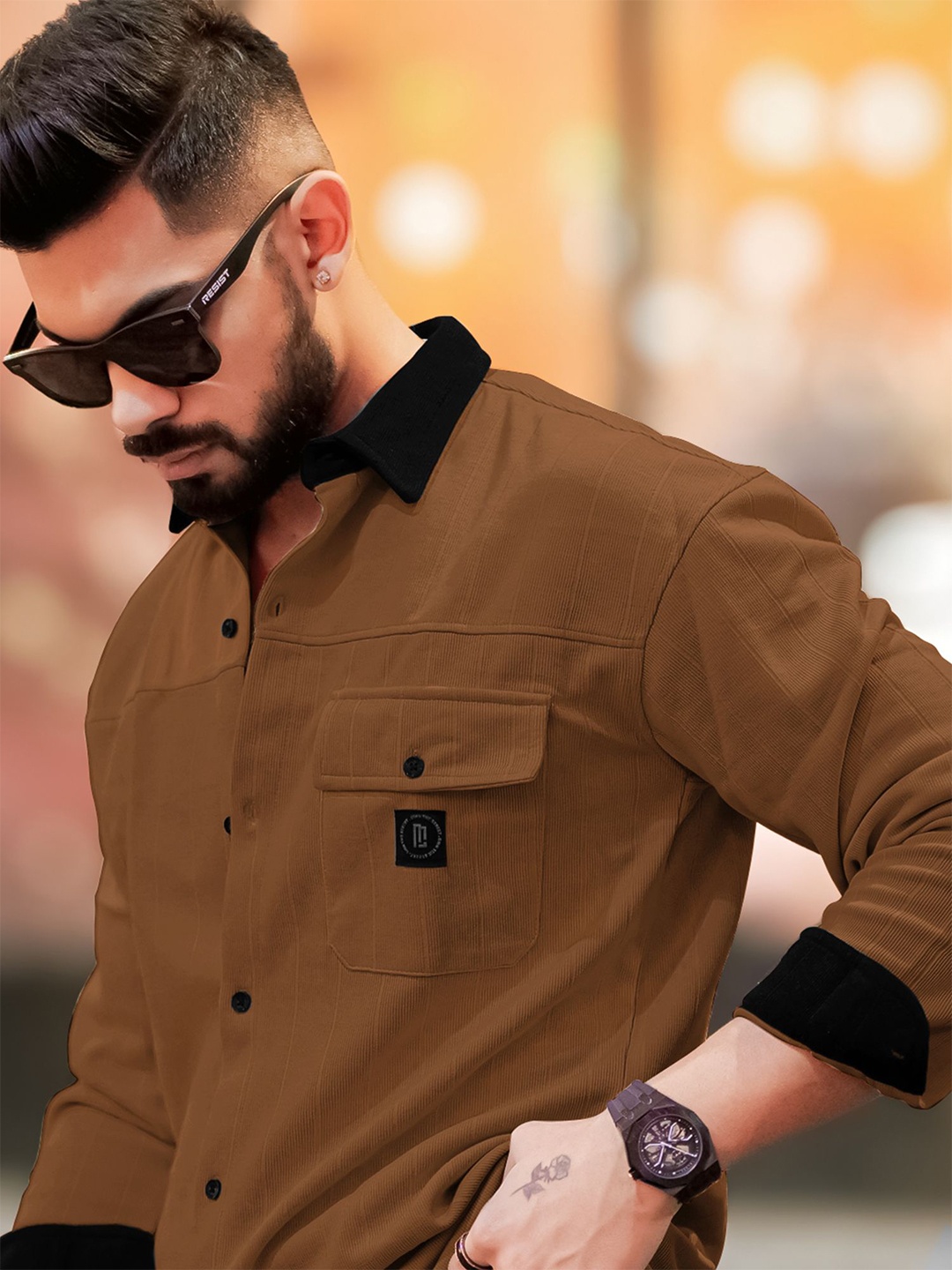 

Maniac Men Opaque Casual Shirt, Brown
