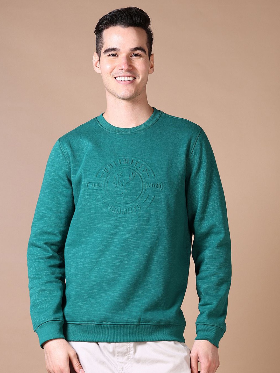 

V-Mart Men Long Sleeves Pullover Sweatshirt, Green