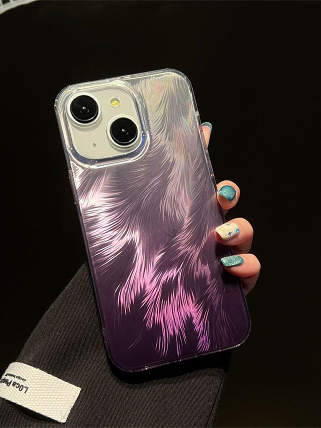 

Luxury Kase Abstract Printed iPhone 15 Back Case Mobile Accessories, Purple