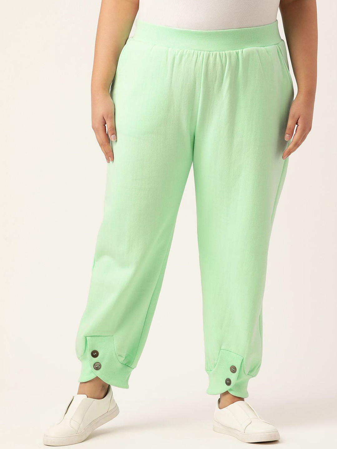 

theRebelinme Women High-Rise Regular Trousers, Sea green