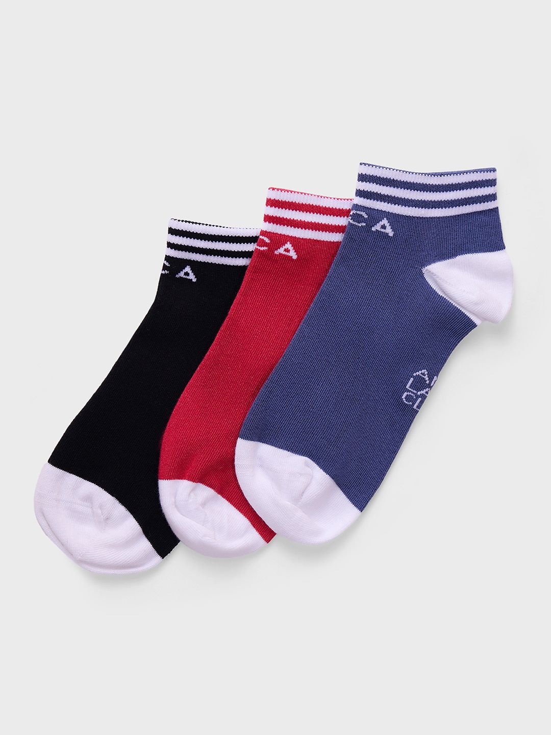 

KICA Women Pack Of 3 Cotton Ankle-Length Socks, Navy blue