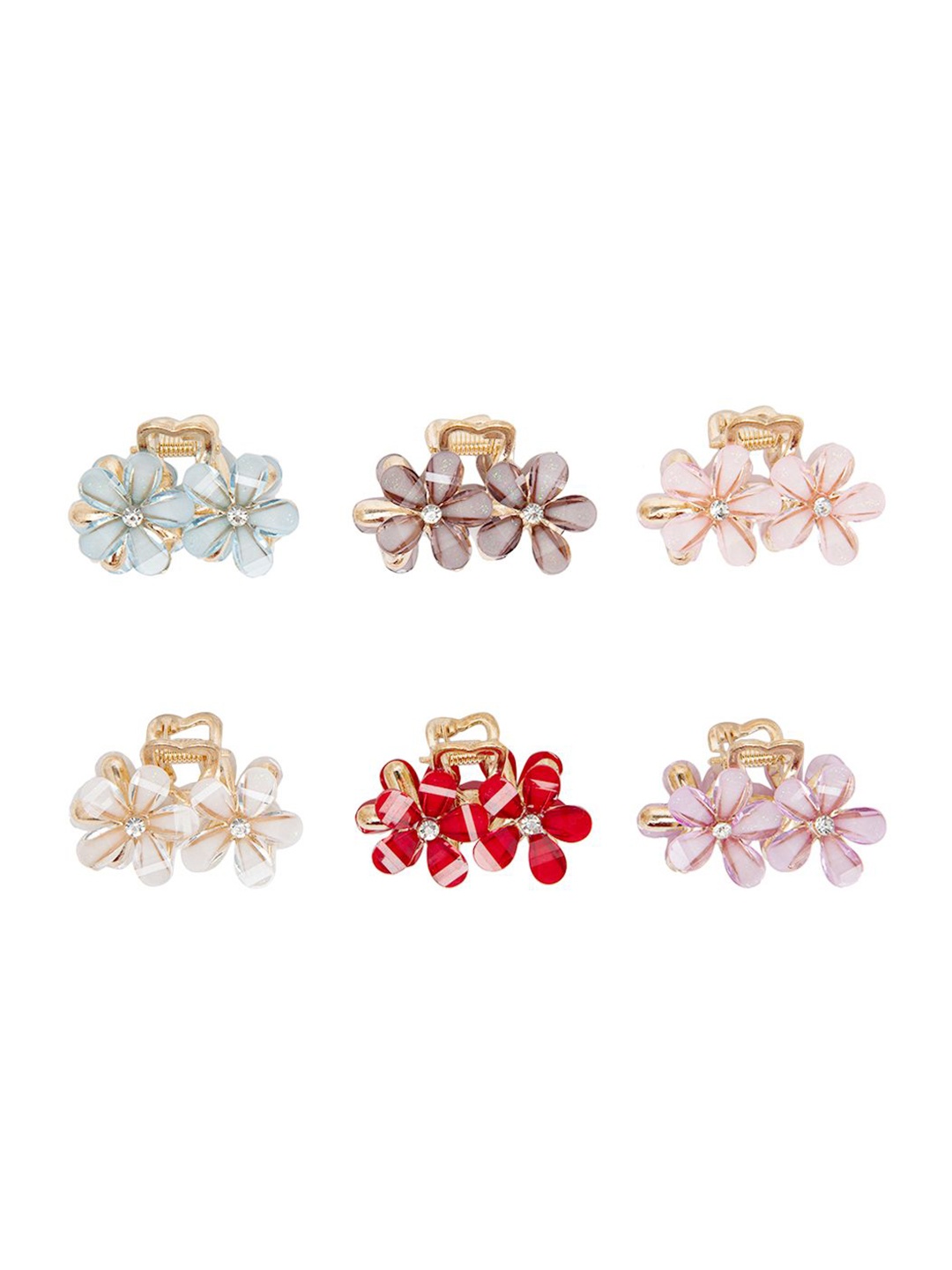 

Radhu & Kabby Women Set of 6 Claw Clip, Red