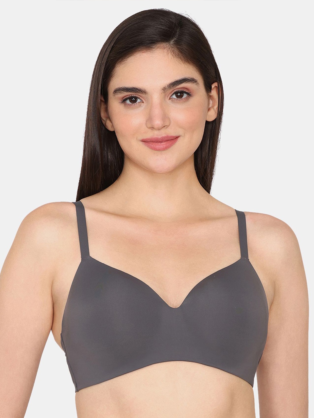 

Zivame Women Half Coverage Underwired Lightly Padded T-shirt Bra, Grey