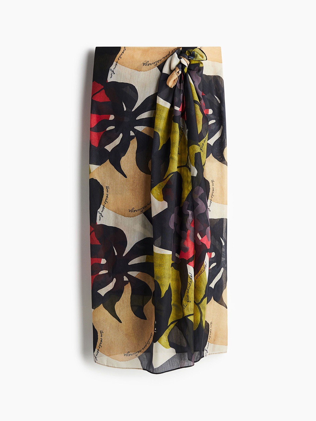 

H&M Women Patterned Sarong, Black