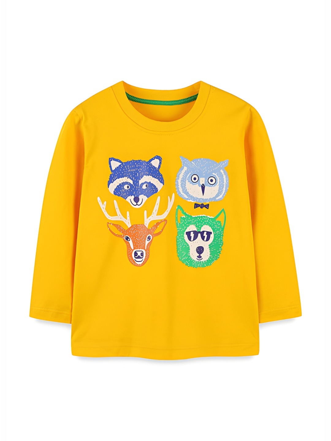 

LULU & SKY Boys Graphic Printed Round Neck Cotton T-shirt, Yellow