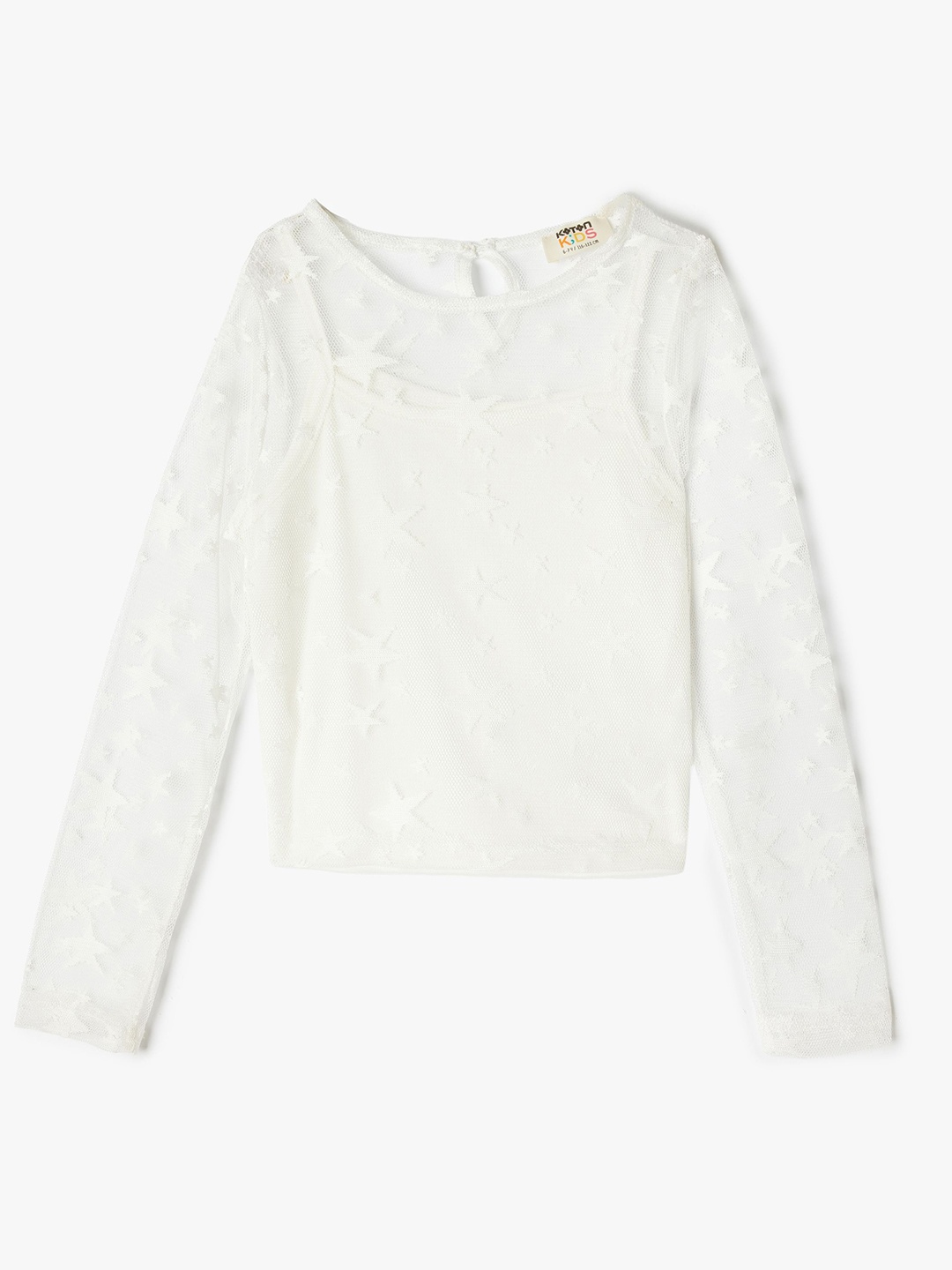 

Koton Girls Round Neck Long Sleeves Top, White