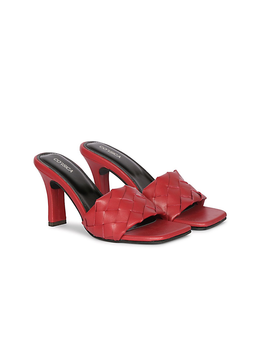 

CORSICA Women Open Back Block Sandals with Bows, Red