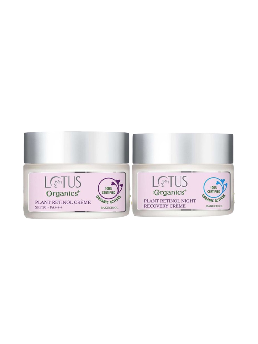 

Lotus Organics+ Set Of 2 Plant Retinol SPF 20 Day Cream & Night Cream - 50 g Each, Purple