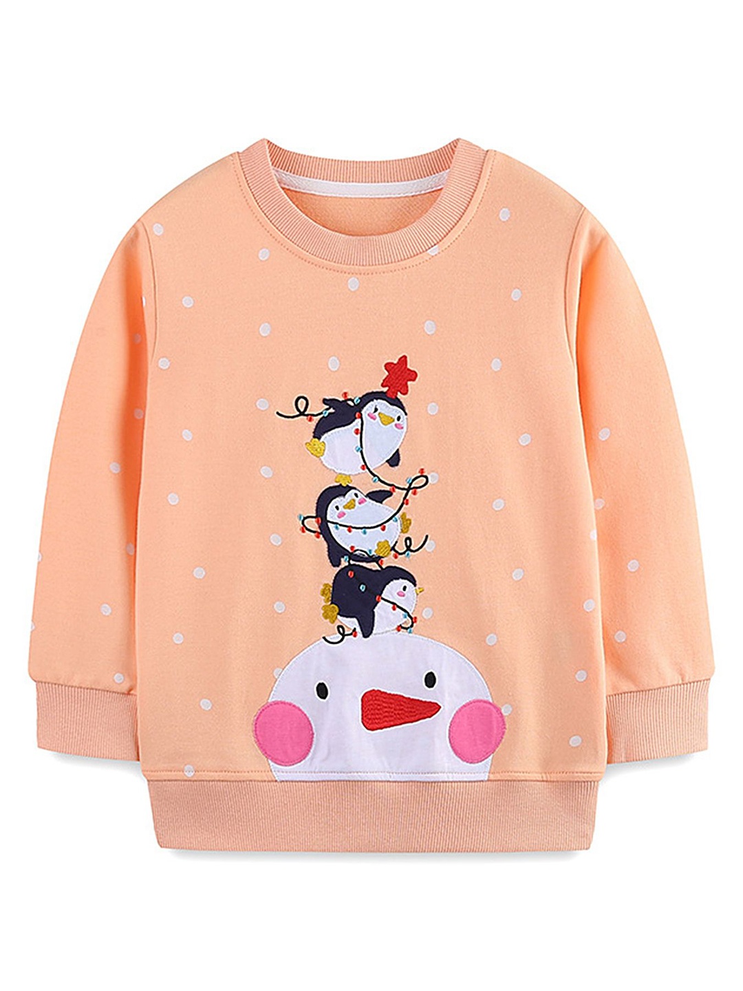 

LULU & SKY Girls Printed Pullover Sweatshirt, Orange