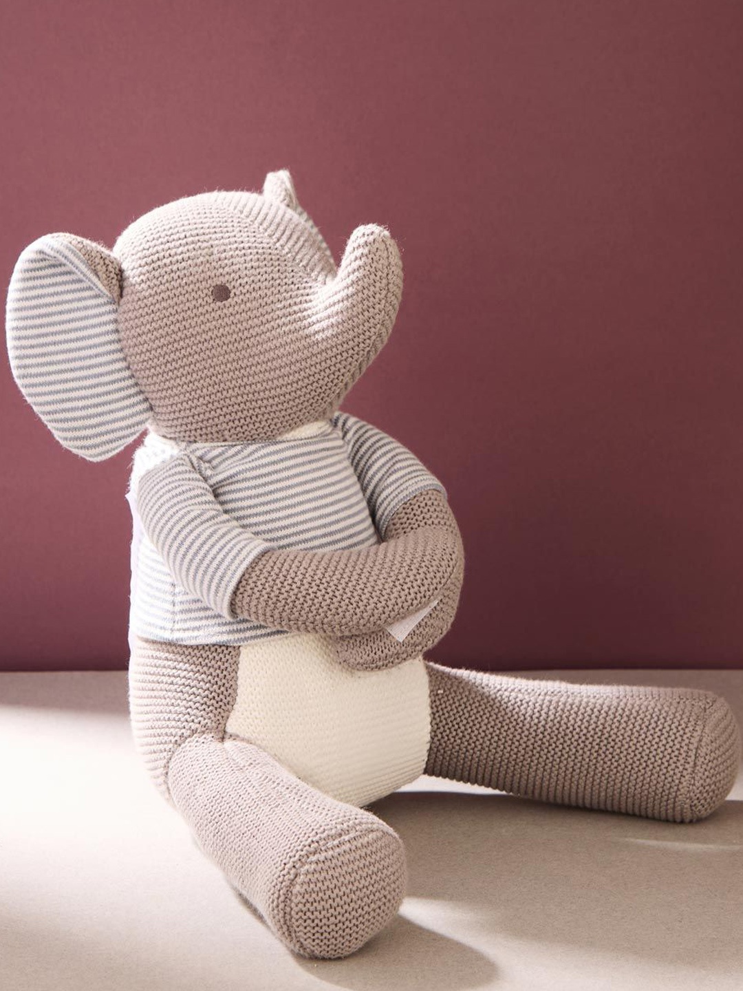 

Fabindia Kids Elephant Microfibre Soft Toy, Grey