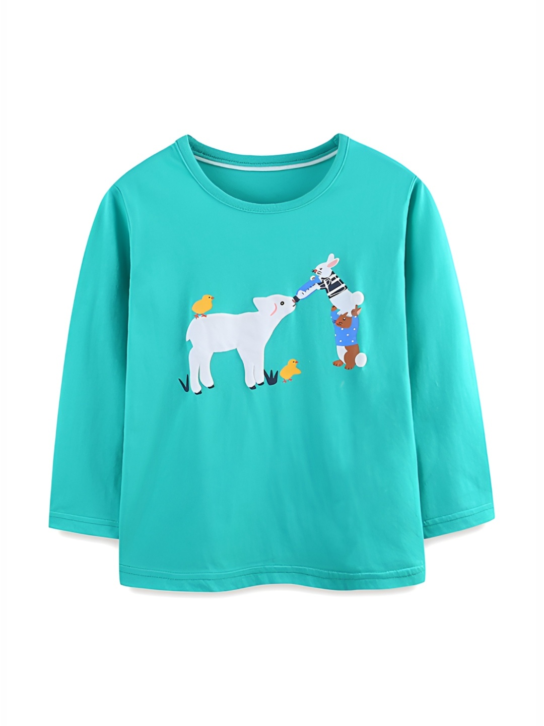

LULU & SKY Unisex Kids Graphic Printed Round Neck Cotton T-shirt, Sea green