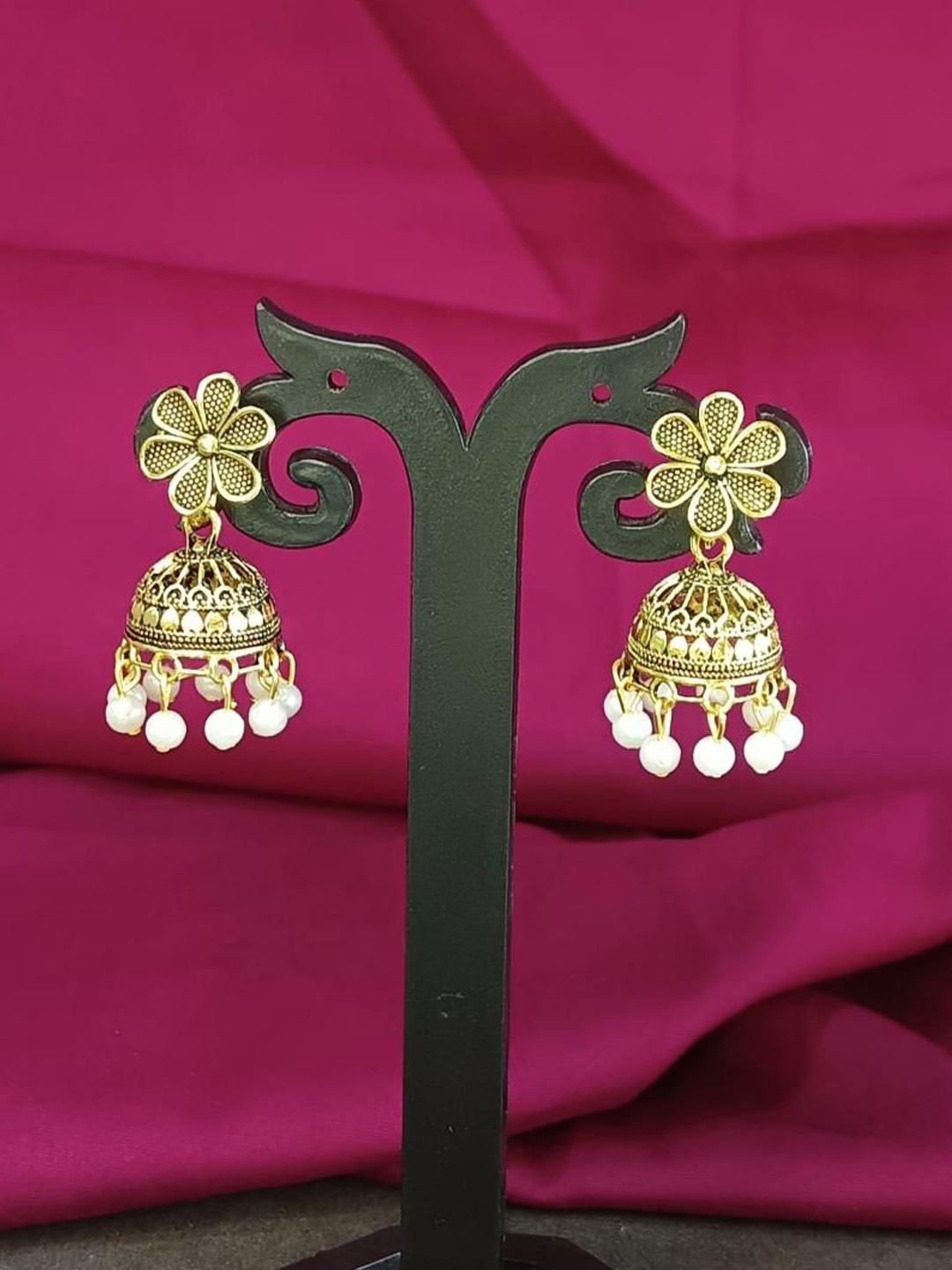 

Efulgenz Gold-Plated Contemporary Jhumka Earrings, Silver