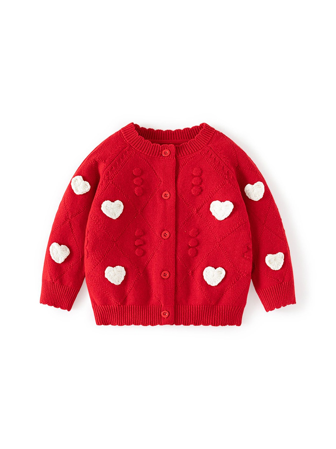 

LULU & SKY Girls Printed Cardigan, Red