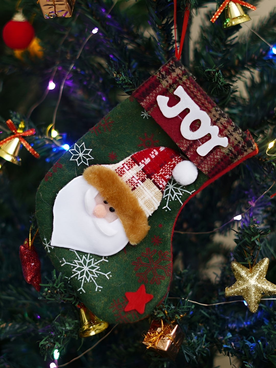 

eCraftIndia Green Merry Christmas Stocking