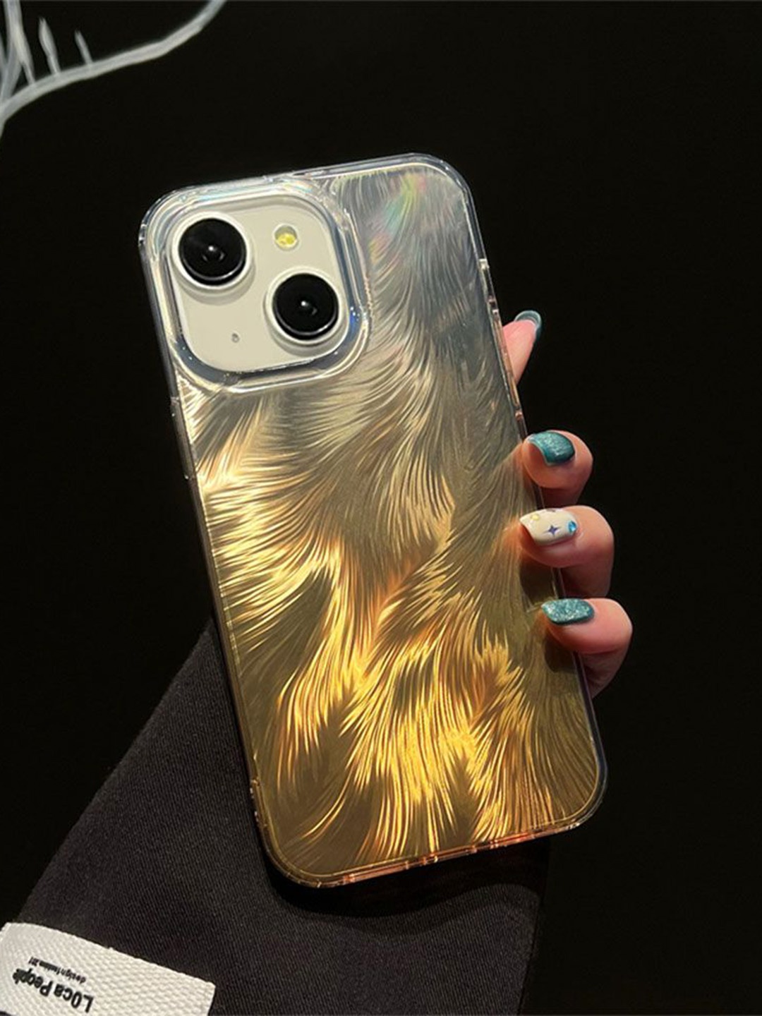 

Luxury Kase Abstract Printed iPhone 14 Back Case Mobile Accessories, Gold