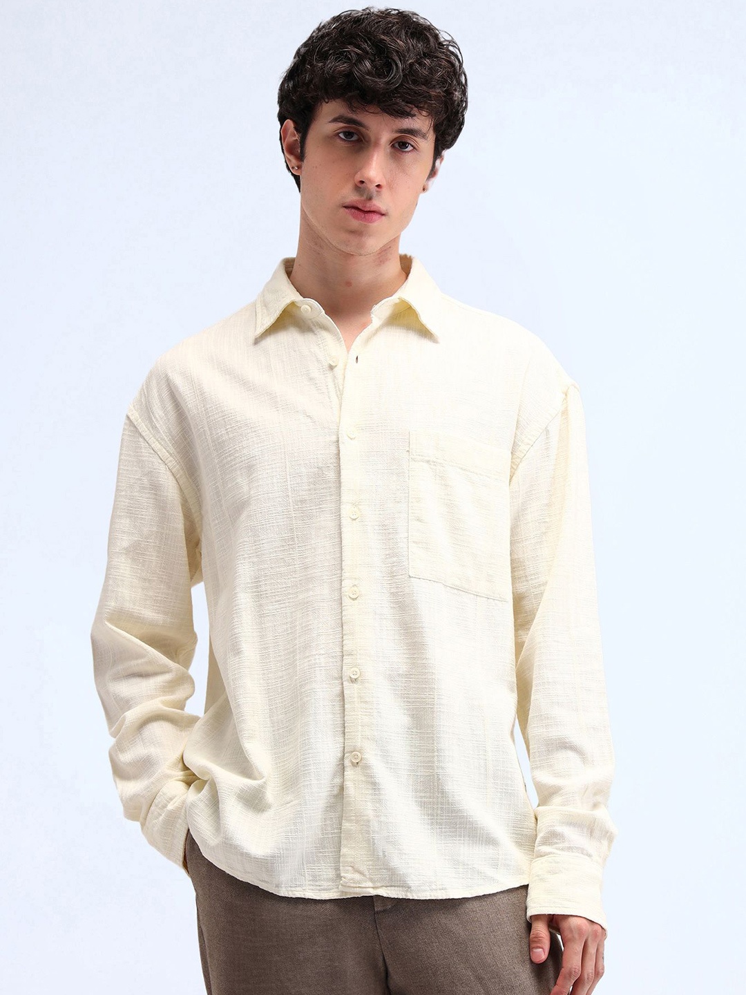 

Flying Machine Men Relaxed Opaque Casual Shirt, White