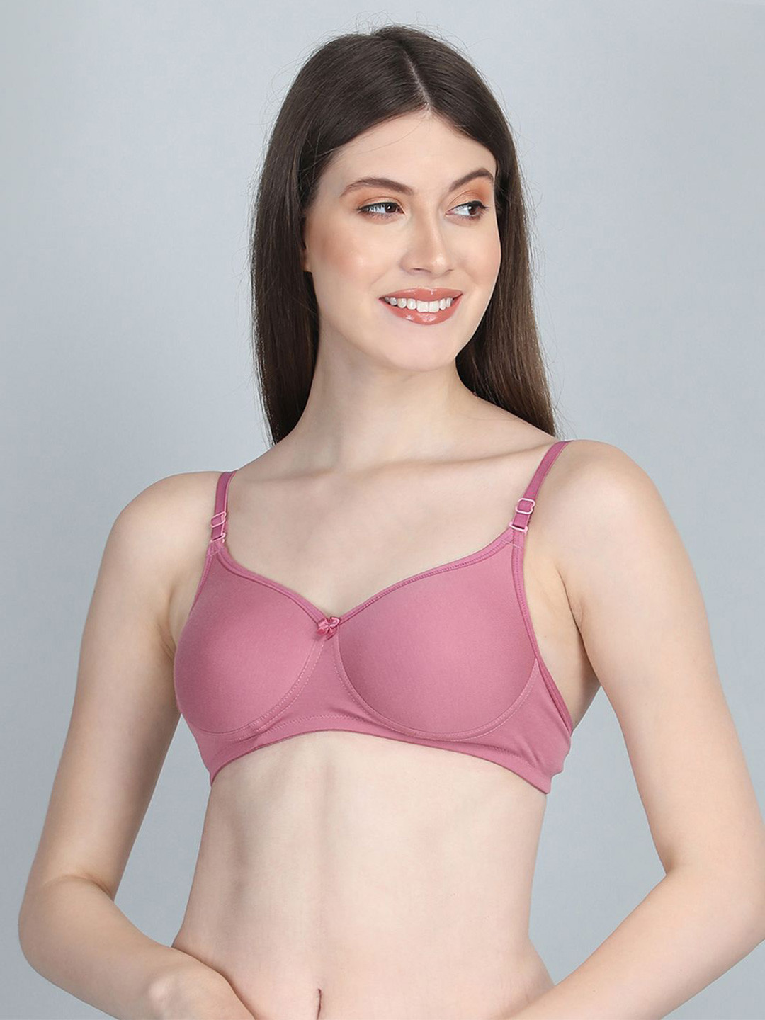 

FiveFlag Women Seamless Full Coverage Lightly Padded Bra, Pink