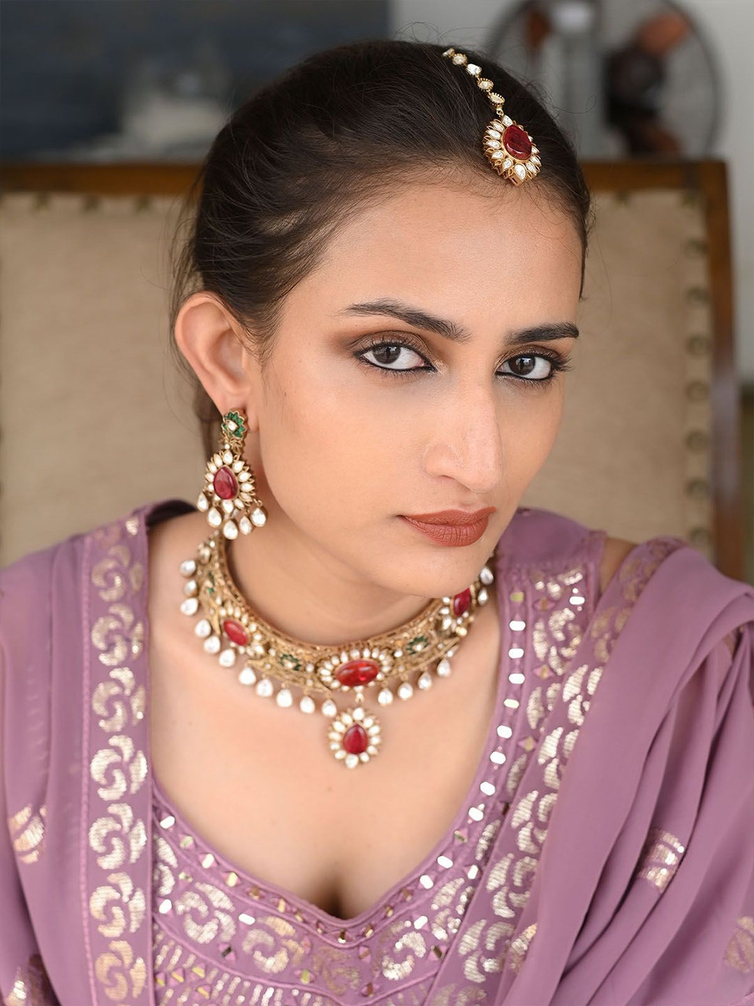 

ODETTE Gold-Plated CZ-Studded Jewellery Set