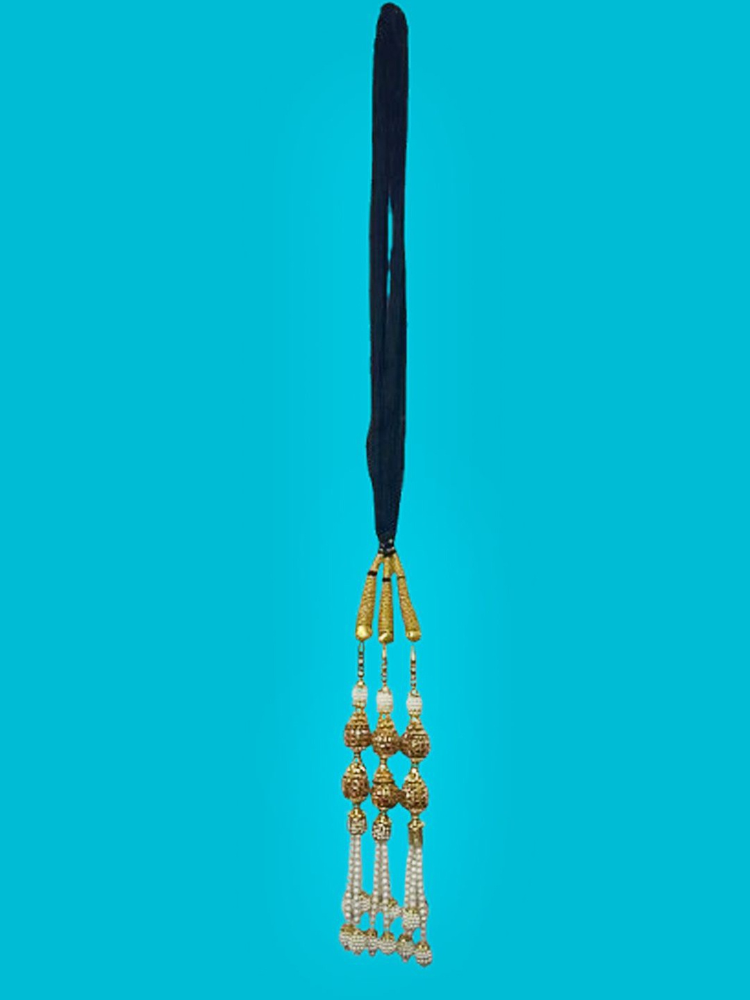 

KRENOZ Women Hair Accessory Set of Patiala Bridal Paranda, Gold