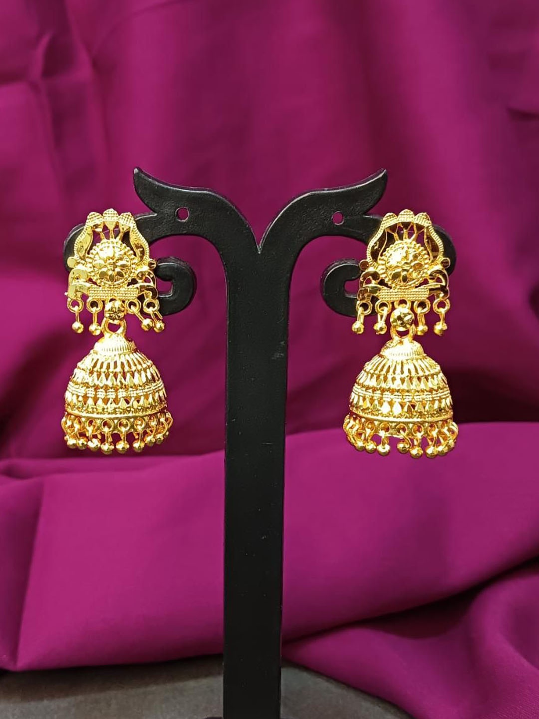 

Efulgenz Gold-Plated Contemporary Jhumka Earrings