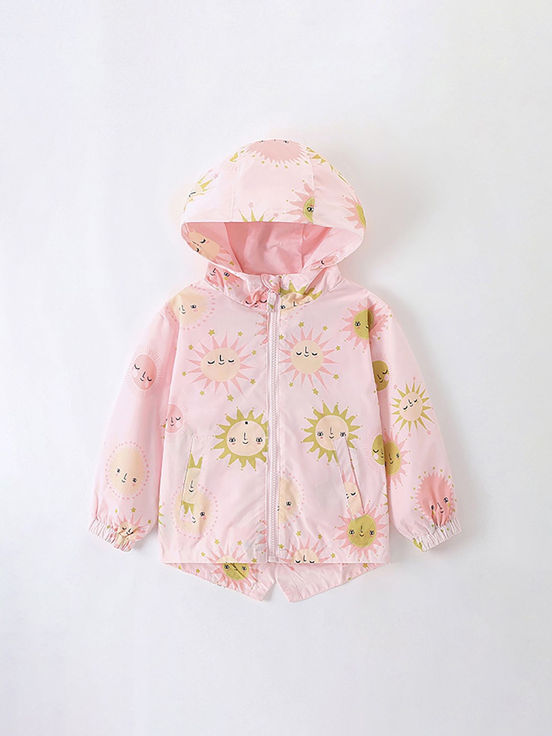 

LULU & SKY Girls Floral Crop Puffer Jacket, Pink