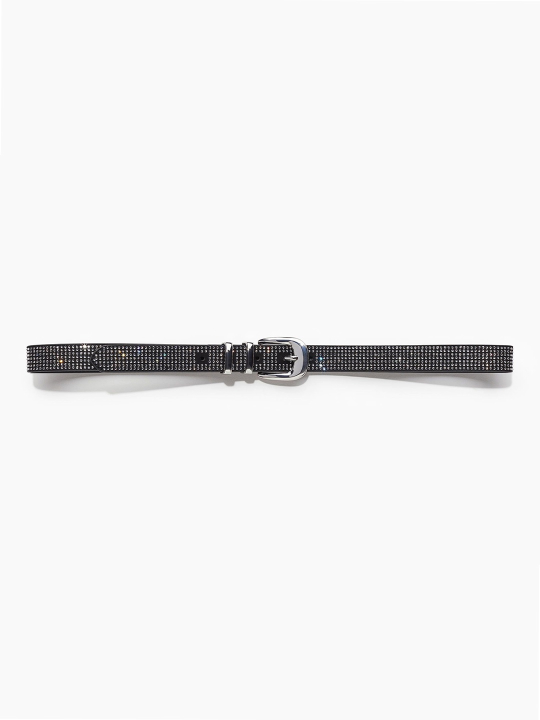 

H&M Men Rhinestone Embellished Belt, Black