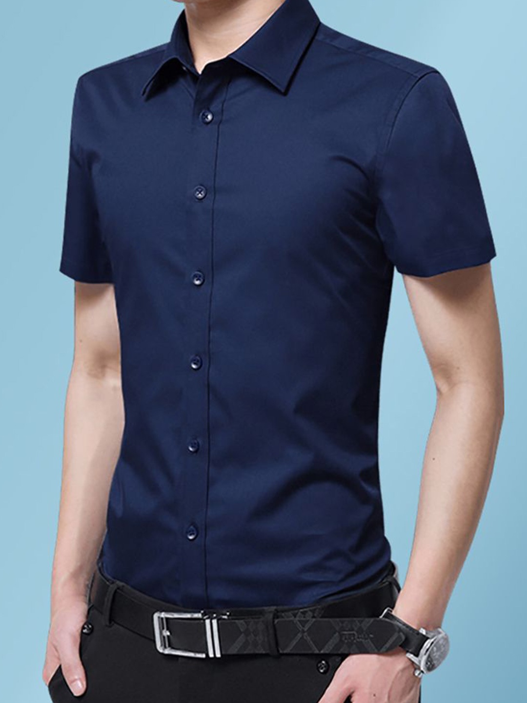 

StyleCast x Revolte Men Opaque Casual Shirt, Blue