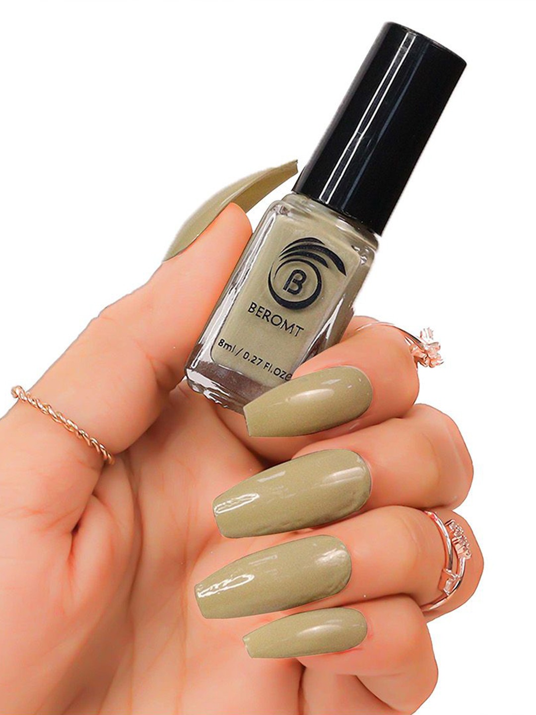 

BEROMT Solid Twist Gel Finish Glossy Quick Dry Nail Polish- 8 ml - Moss Green - BNP7048