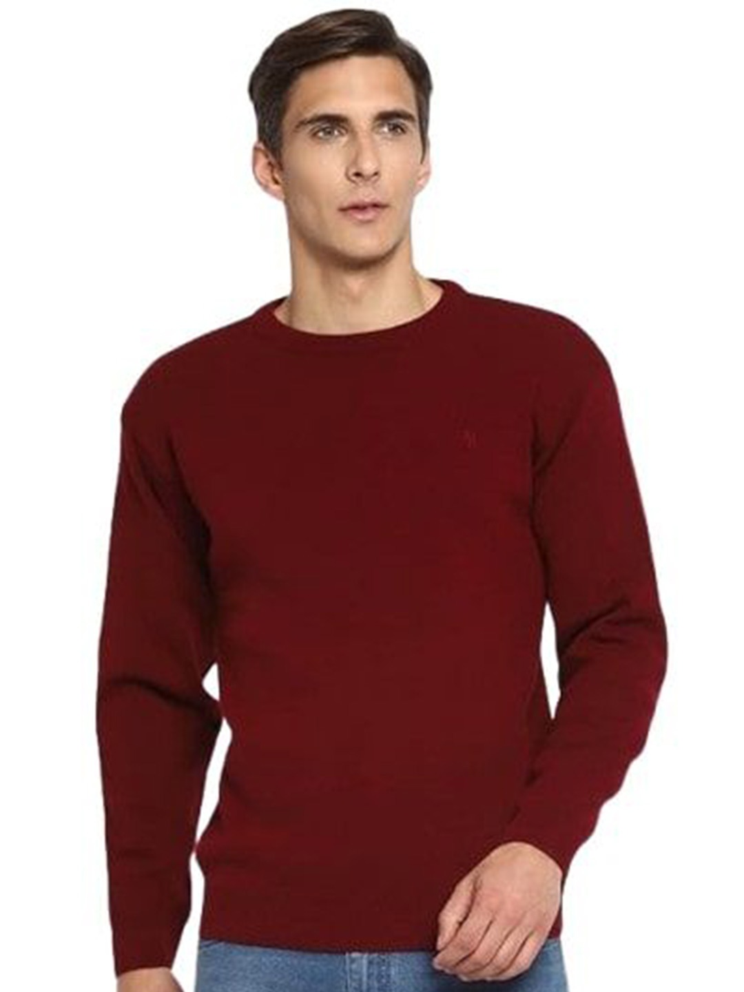 

GAINELL Men Applique Straight Pullover, Maroon