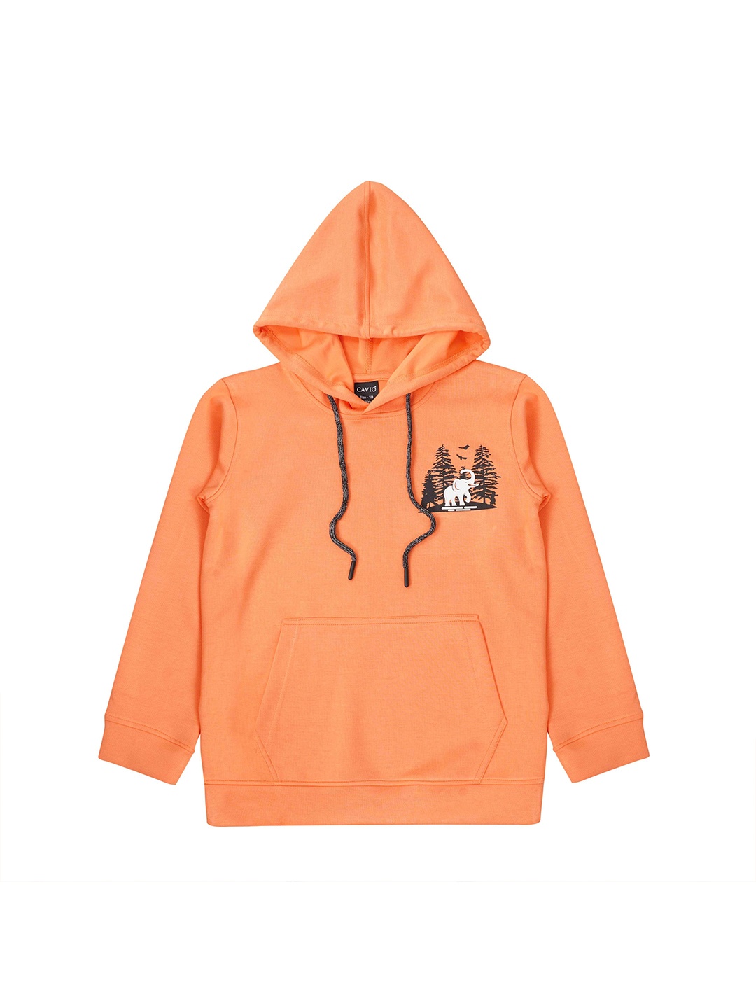 

CAVIO Boys Hooded Long Sleeves Cotton Pullover, Orange