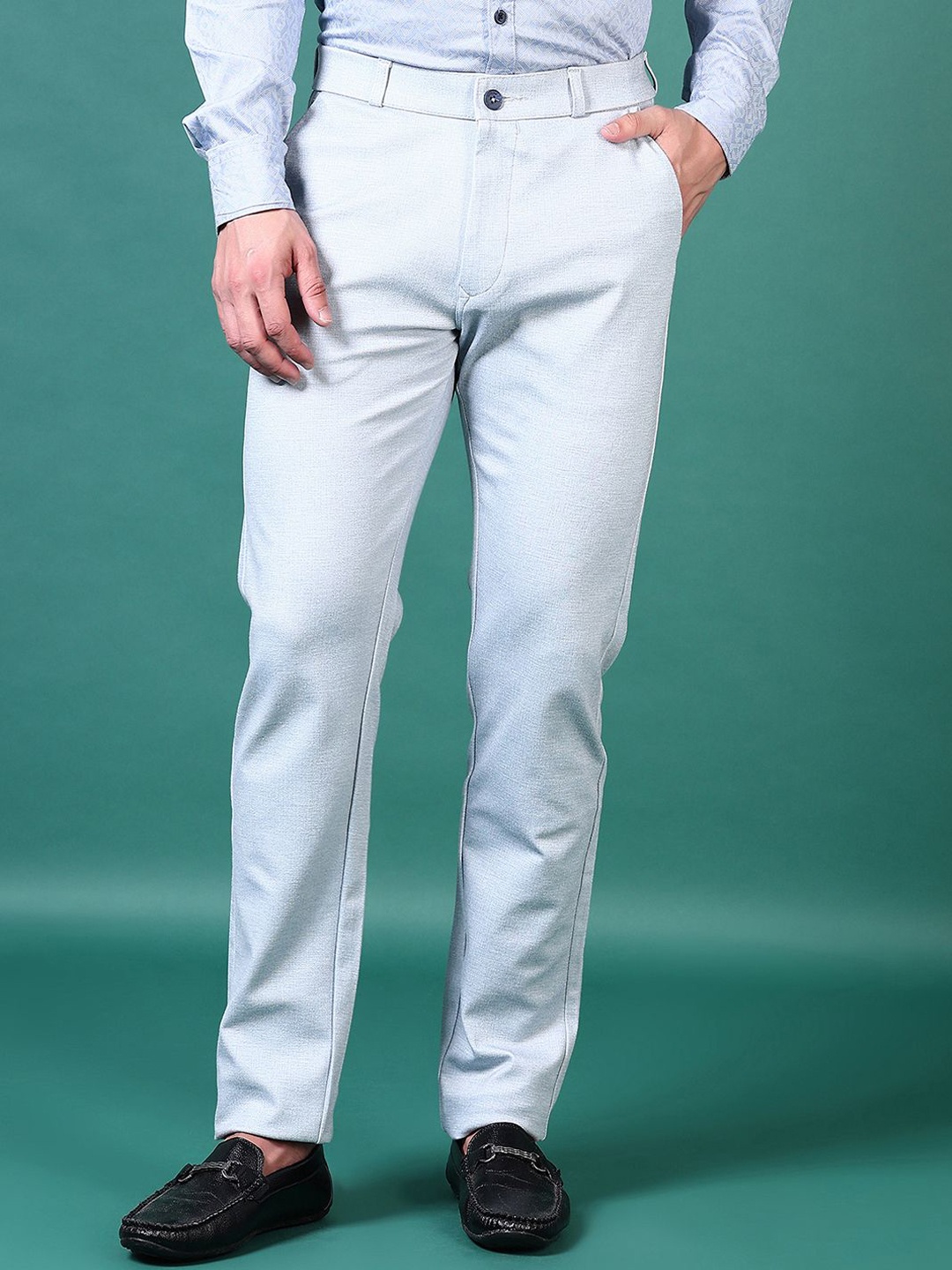 

V-Mart Men Mid-Rise Chinos Trousers, Blue