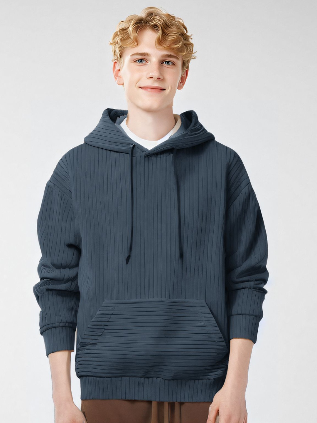 

StyleCast x Revolte Men Hooded Rapid-Dry Sweatshirt, Navy blue