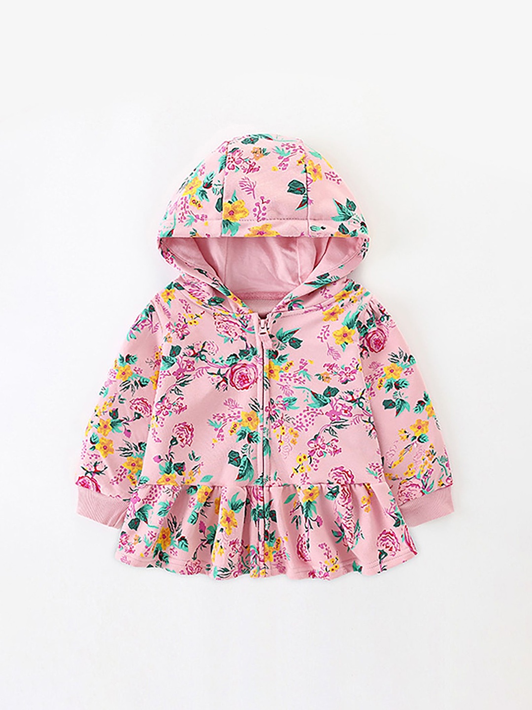 

LULU & SKY Girls Floral Organic Cotton Padded Jacket, Multi