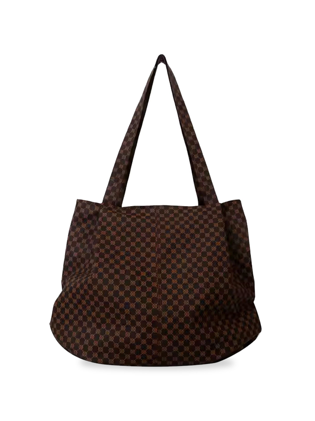 

StyleCast Brown Checked Structured Shoulder Bag