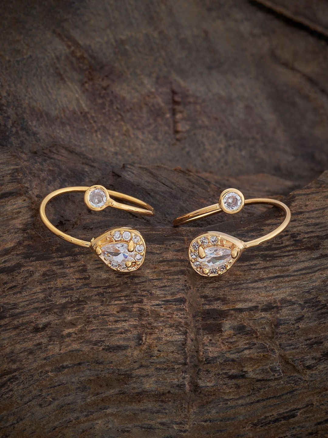 

Kushal's Fashion Jewellery Gold-Plated Cubic Zirconia Toe Rings
