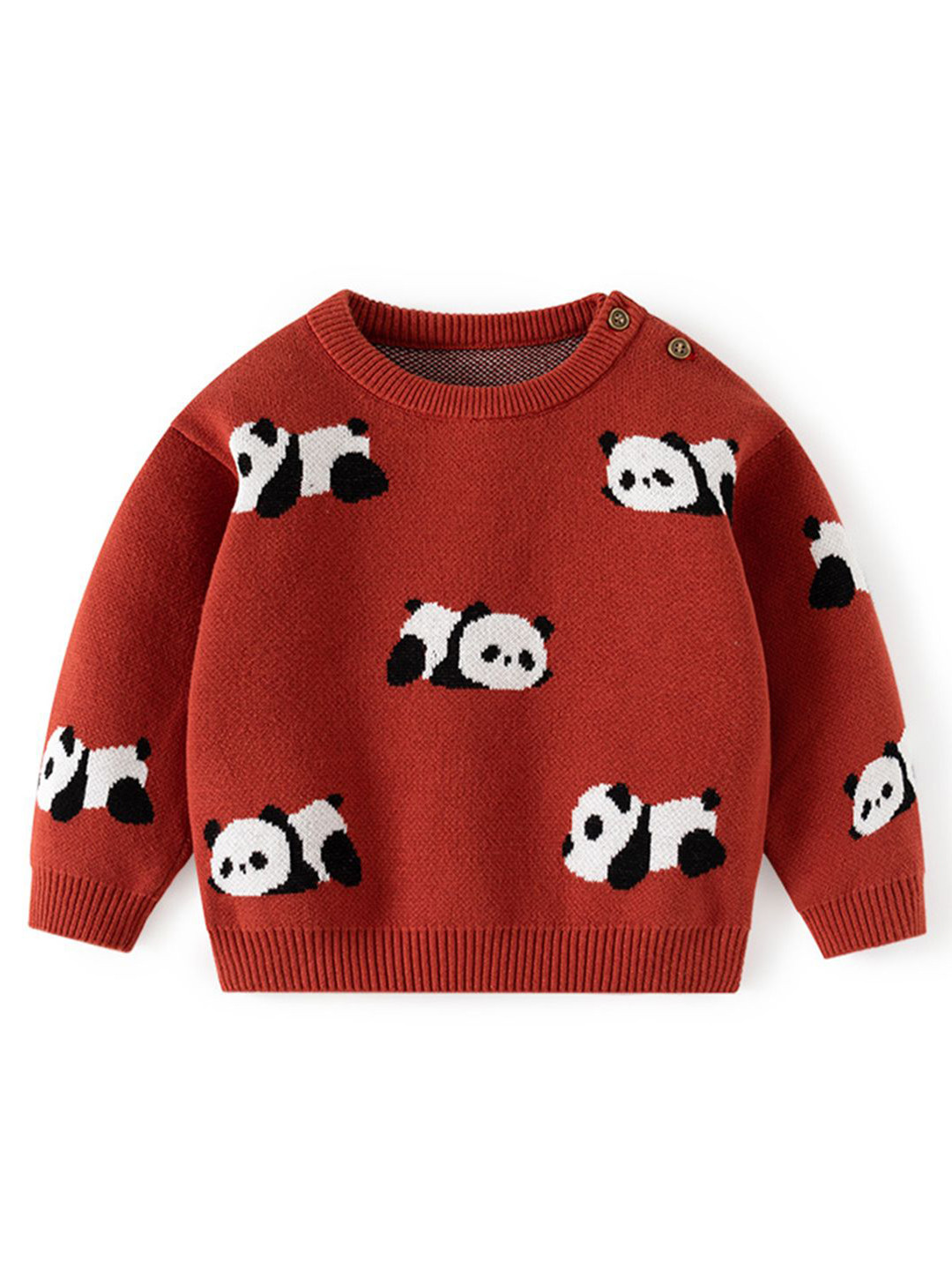 

LULU & SKY Girls Printed Cotton Pullover Sweaters, Red