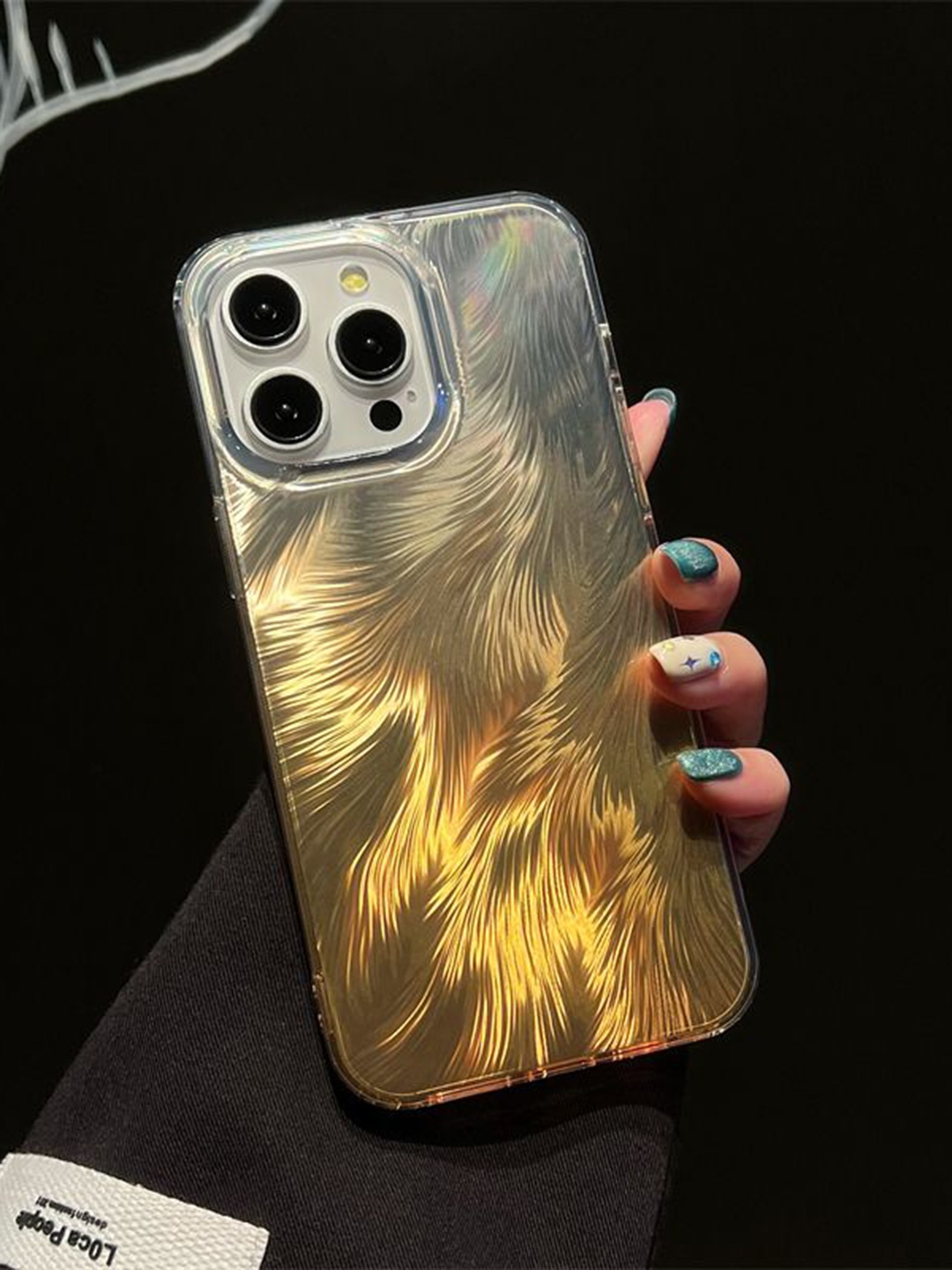 

Luxury Kase Abstract Printed iPhone 12 Pro Max Back Case Mobile Accessories, Gold